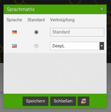 Screenshot Deepl selection language matrix